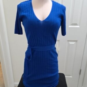 Ann Taylor Factory Vibrant Blue Ribbed Dress